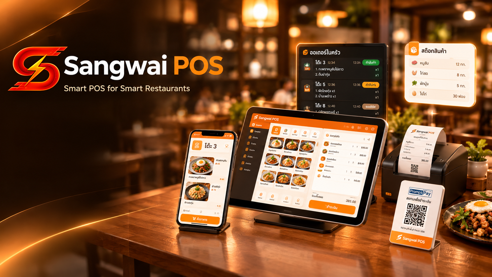 Sangwai POS ระบบขายหน้าร้านบนมือถือ สำหรับหลายร้านค้า