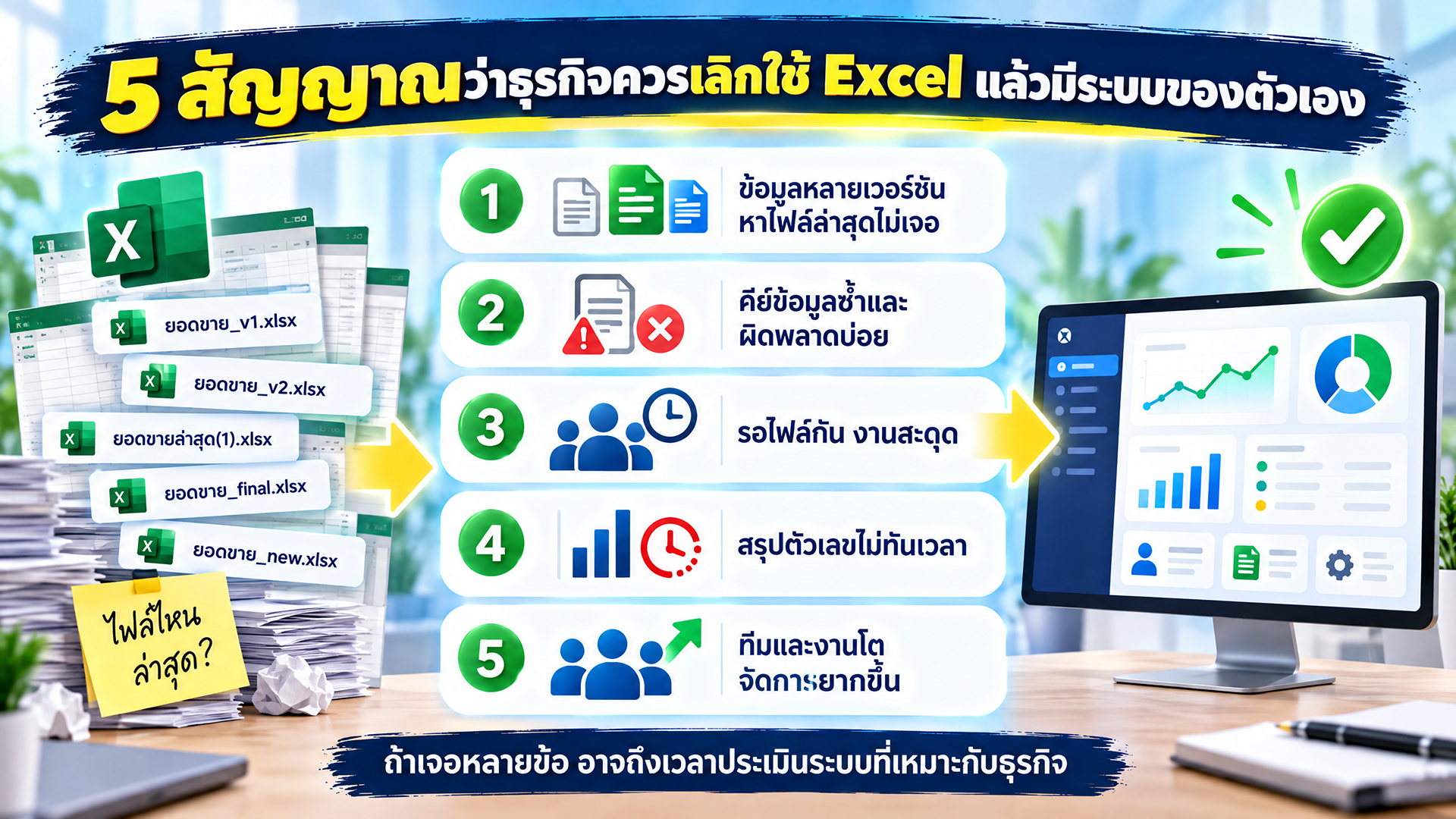 5 สัญญาณว่าธุรกิจควรเลิกใช้ Excel แล้วมีระบบของตัวเอง